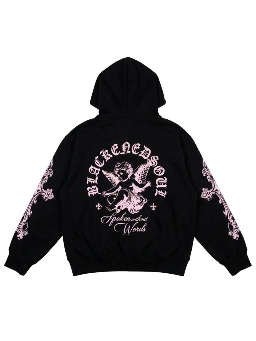 NEW RESHAM -Blackened Soul Black Pink Oversized Zip Hoodie -Shibuya Streetwear